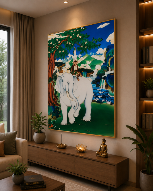 Thuenpa Puenzhi I Four Harmonious Friend I Premium Crystal Wall Art.