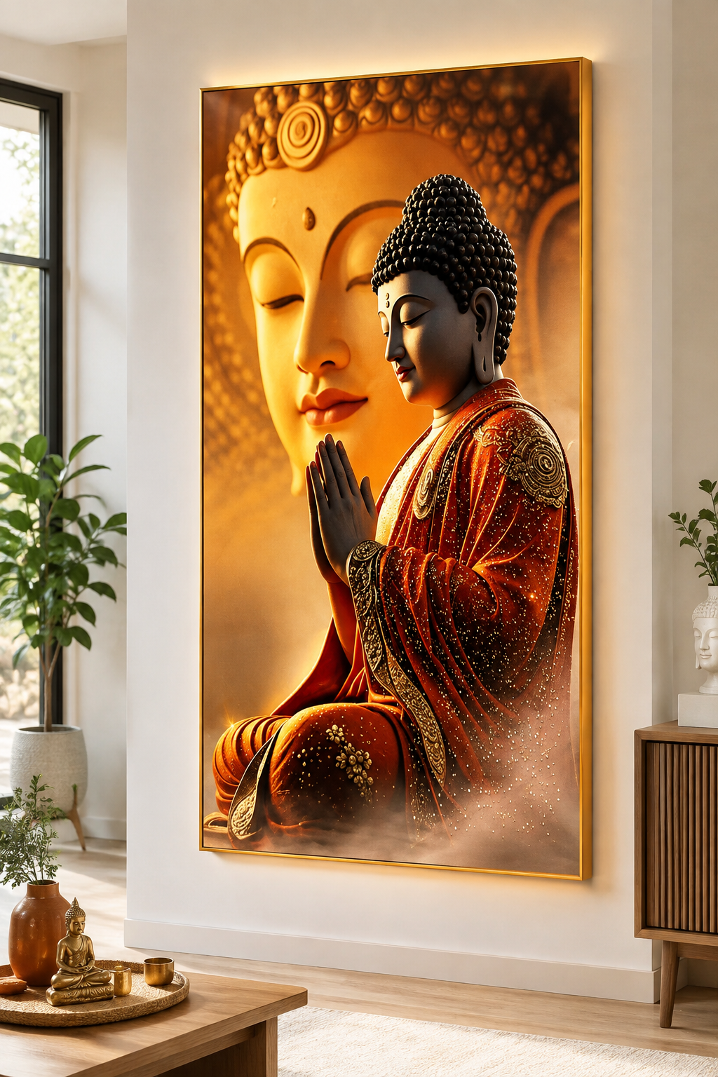 Timeless Buddha I Premium Crystal Wall Art With Daimonds.