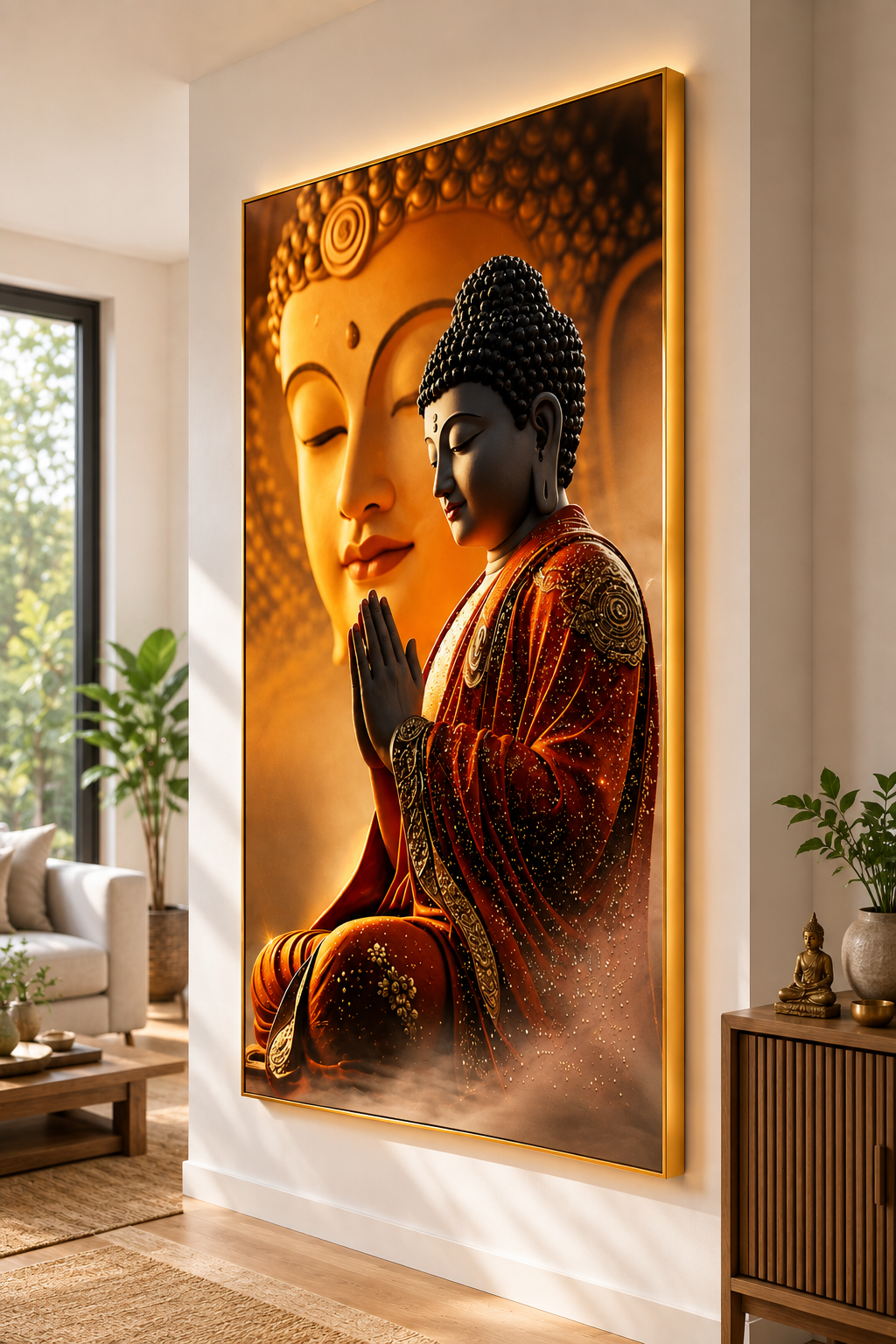 Timeless Buddha I Premium Crystal Wall Art With Daimonds.