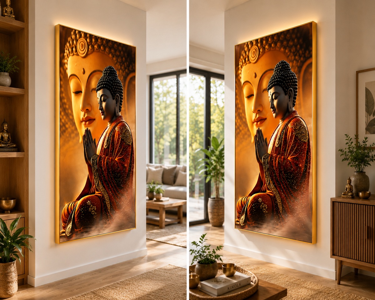 Timeless Buddha I Premium Crystal Wall Art With Daimonds.