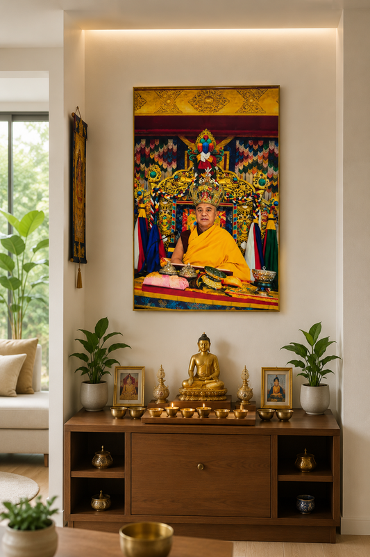 His Holiness Namkhai Nyingpo Rinpoche I Premium Crystal Wall Art With Daimonds.