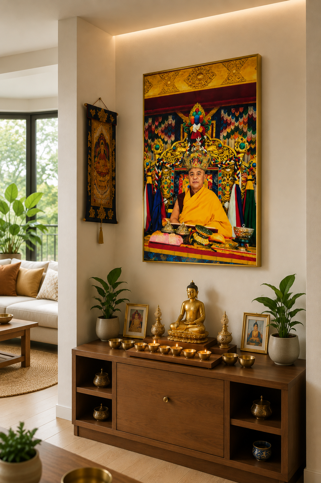 His Holiness Namkhai Nyingpo Rinpoche I Premium Crystal Wall Art With Daimonds.