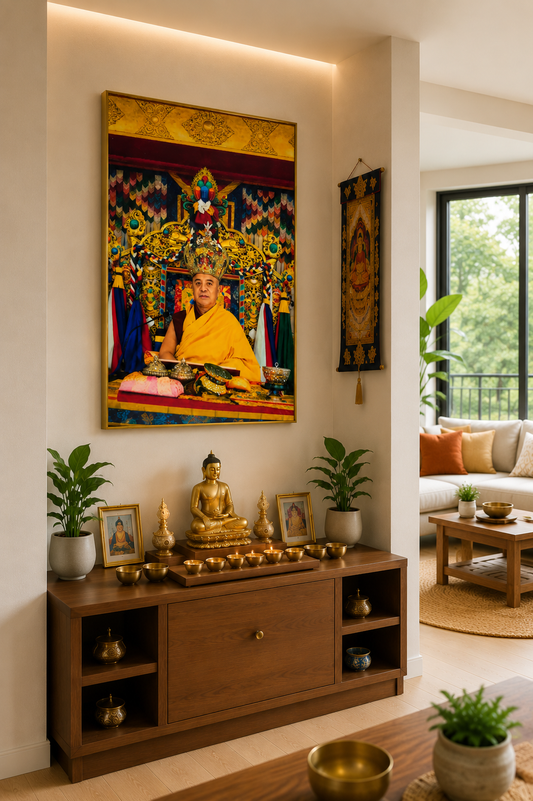 His Holiness Namkhai Nyingpo Rinpoche I Premium Crystal Wall Art With Daimonds.