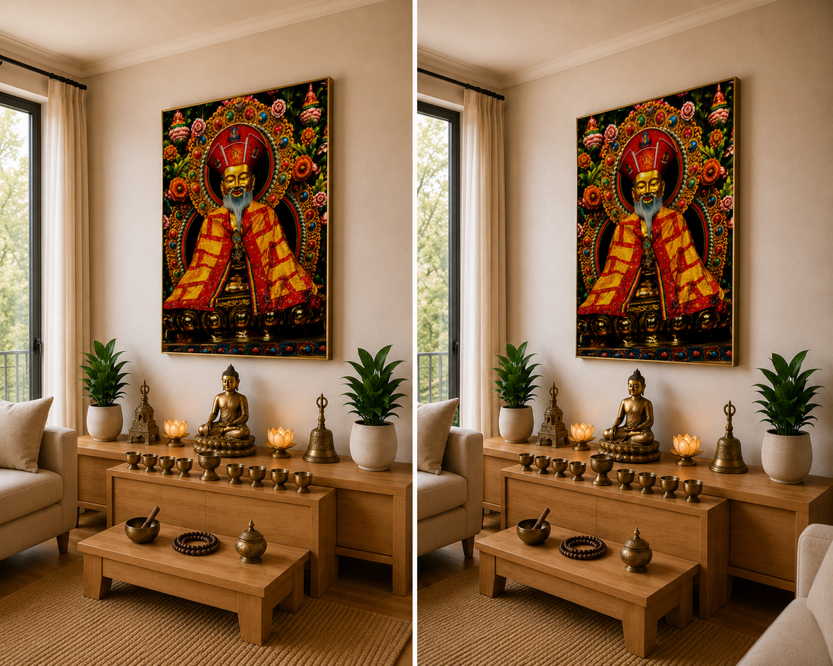 Zhabdrung Ngawang Namgyal I Premium Crystal Wall Art With Daimonds.