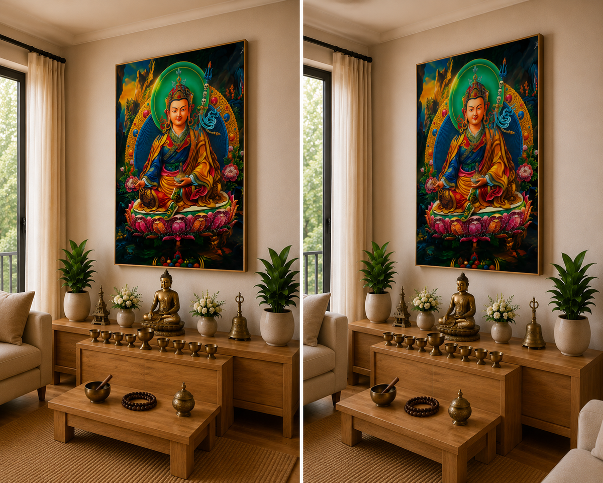 The Enlightened Guru Rinpoche I Guru Padmasambhava l Premium Crystal Wall Art With Daimonds.