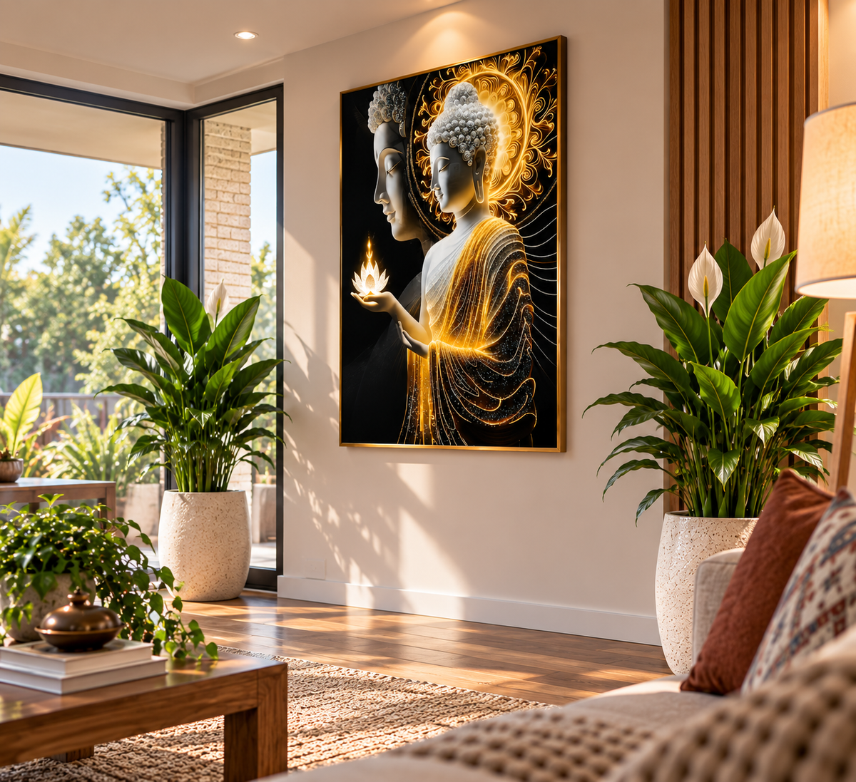 Crystal Aura Buddha I Premium Crystal Wall Art With Daimonds.