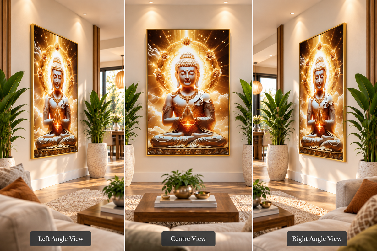 Zen Radiant Buddha  I Premium Crystal Wall Art With Daimonds.