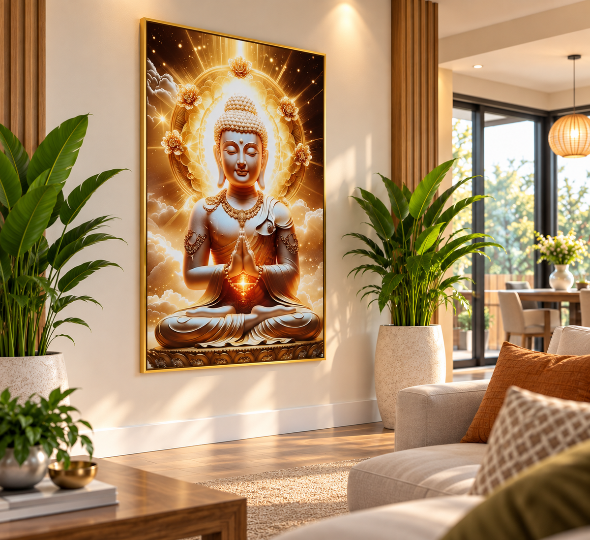 Zen Radiant Buddha  I Premium Crystal Wall Art With Daimonds.