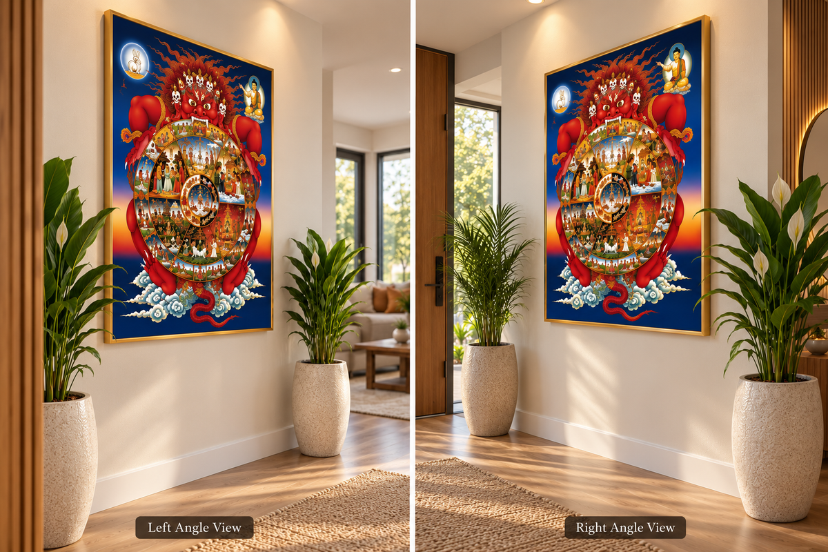 Sipa Khorlo-Wheel Of Life I Premium Crystal Wall Art.
