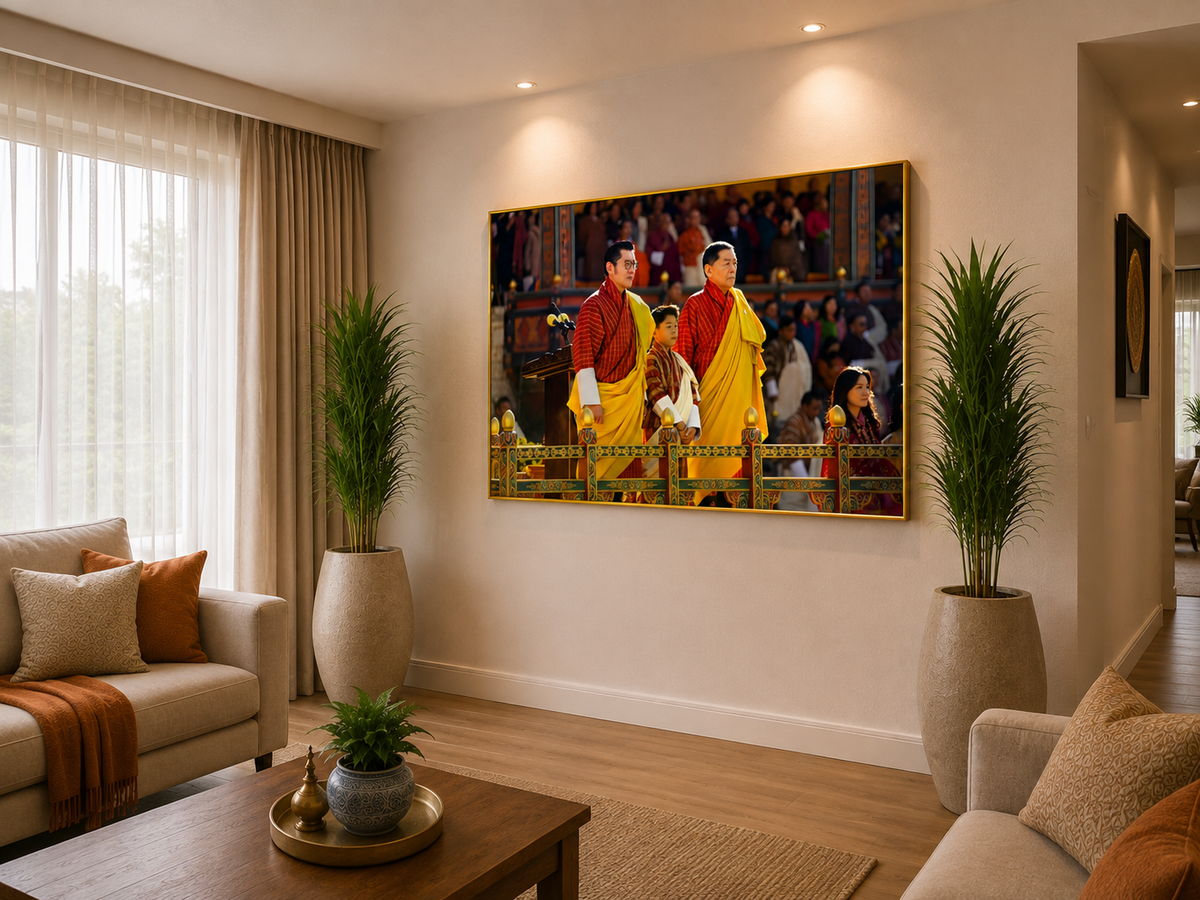 Devine Kupar l Crystal Wall Art With Daimonds l The Great Fourth, the Fifth King, and the Crown Prince of Bhutan