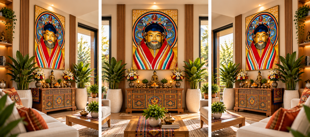 H.H Zhabdrung Ngawang Namgyal I Premium Crystal Wall Art With Daimonds.