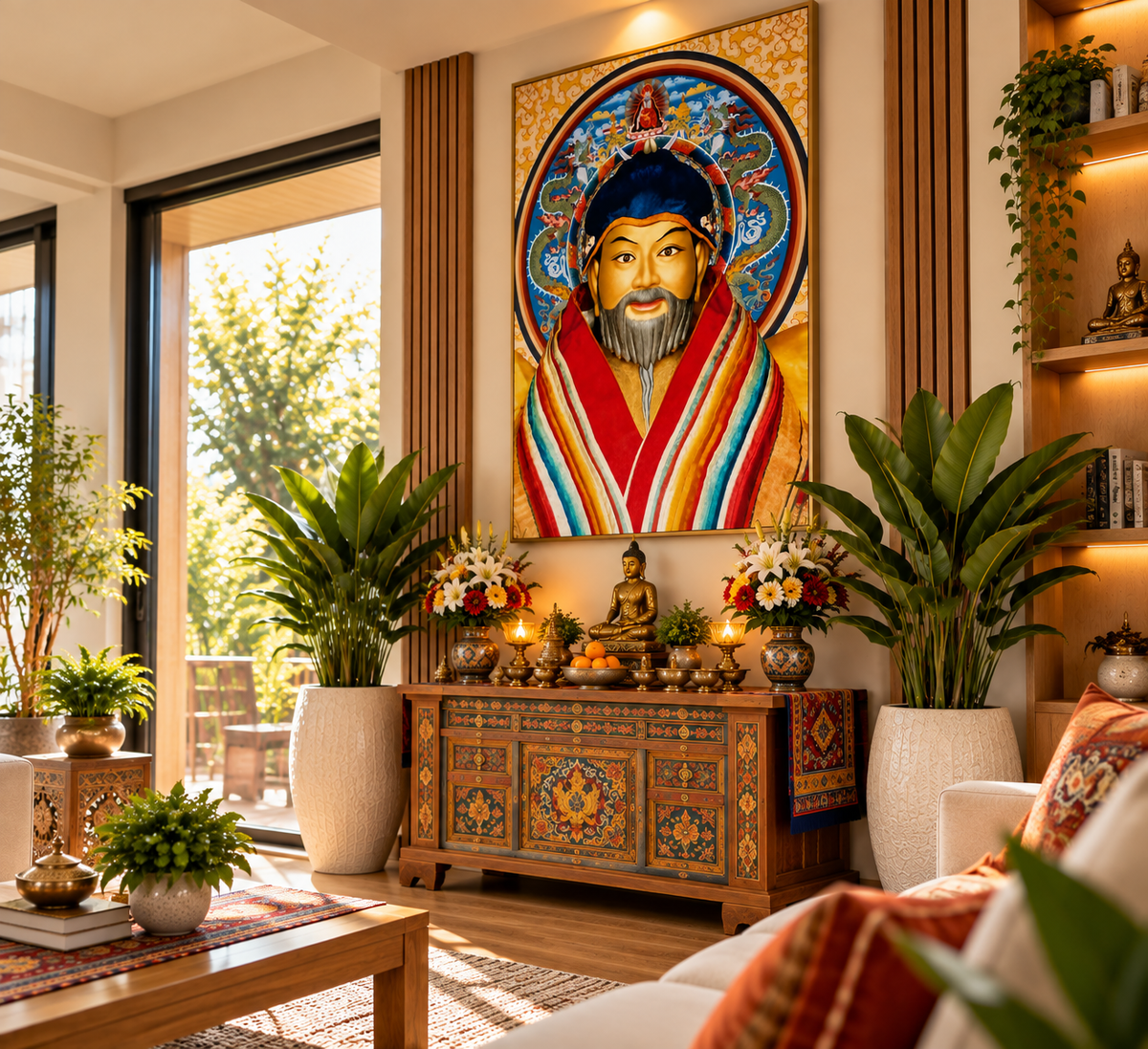 H.H Zhabdrung Ngawang Namgyal I Premium Crystal Wall Art With Daimonds.