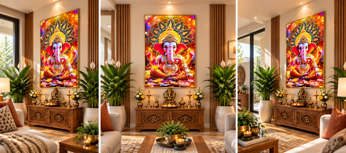 Jai Ganesha | Premium Crystal Wall Art With Daimonds.