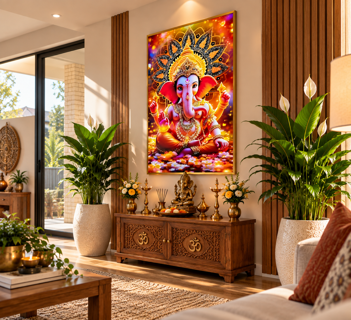 Jai Ganesha | Premium Crystal Wall Art With Daimonds.