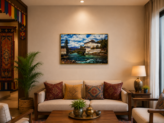 Paro Rinpung Dzong I Premium Crystal Wall Art.