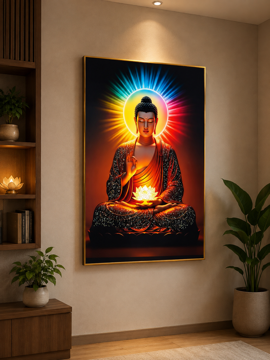 Radiant Aura Buddha I Premium Crystal Wall Art With Daimonds.