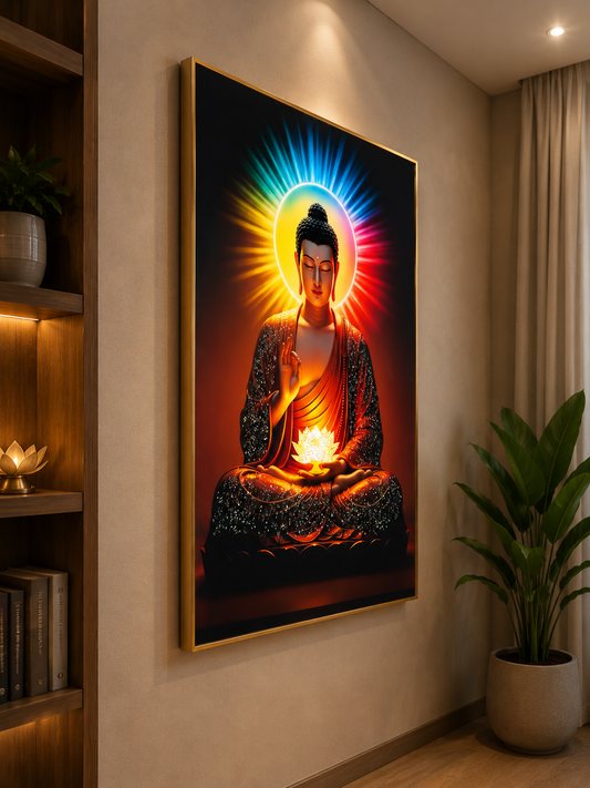 Radiant Aura Buddha I Premium Crystal Wall Art With Daimonds.