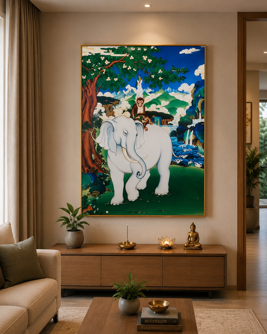 Thuenpa Puenzhi I Four Harmonious Friend I Premium Crystal Wall Art.