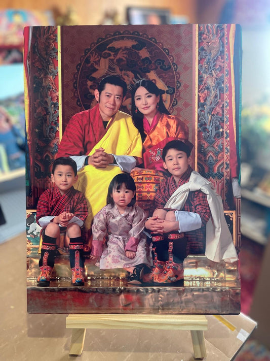 Beloved Royal Family Of Bhutan Kupar Metallic Photo Portrait.
